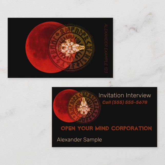 Carte De Visite Guerrier maçonnique (Devant / Derrière)