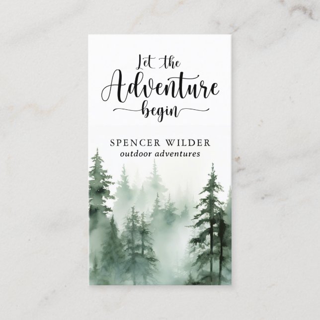 Carte De Visite Guide de la nature aventure forêt aquarelle (Devant)