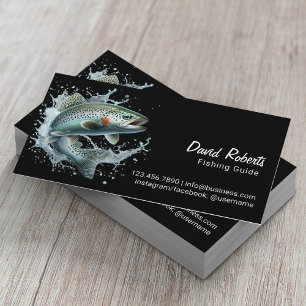 Carte De Visite Guide de pêche Charters de pêche Noir clair