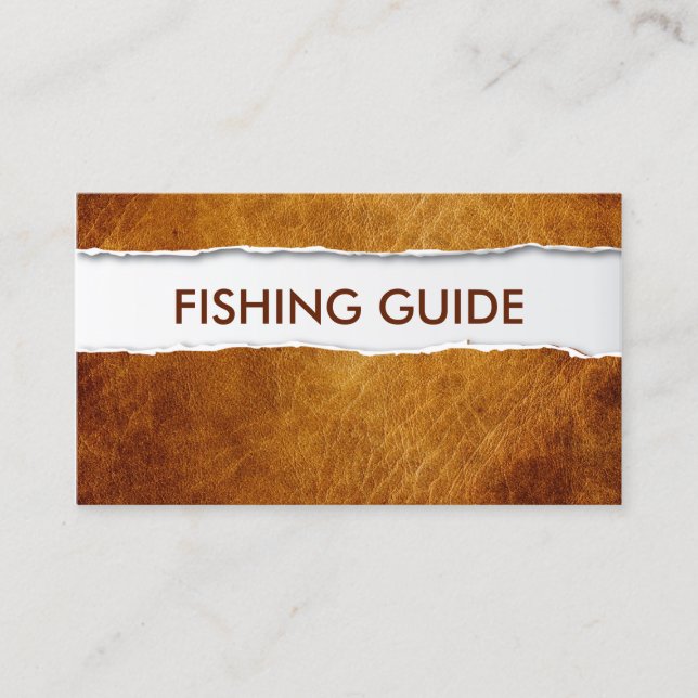 Carte De Visite Guide de pêche Papier déchiré Vintage (Devant)