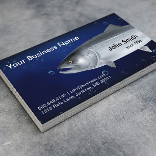 Carte De Visite Guide de pêche Pêche Saumon Pêche Marine Bleue