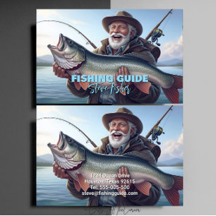 Carte De Visite Guide de pêche Pêcheur Poisson Lac Océan