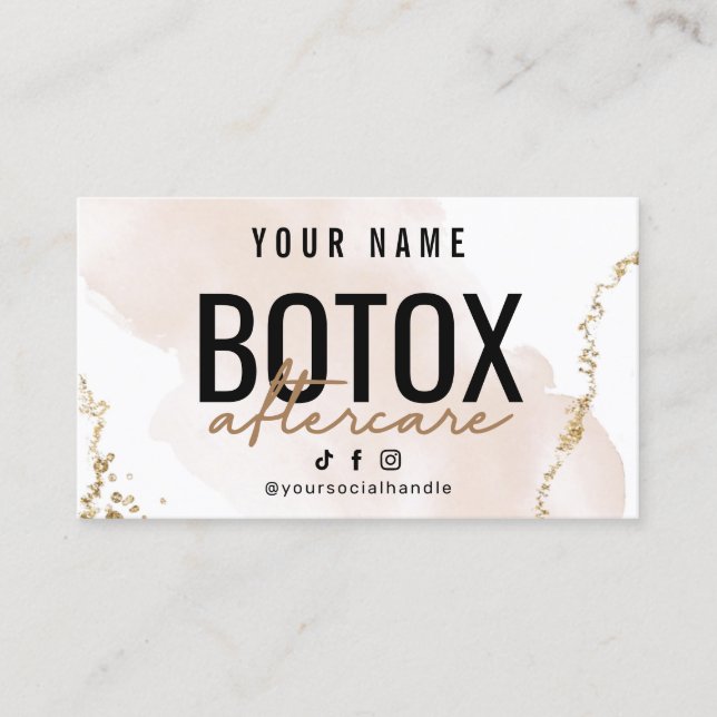 Carte De Visite Guide de soins après Botox Moderne en Rose Doré (Devant)