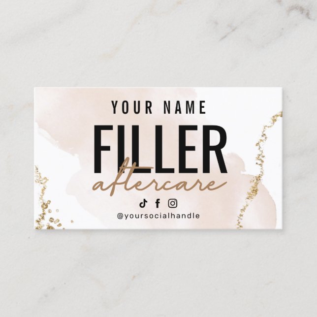 Carte De Visite Guide de soins après-compléments Blush Gold Modern (Devant)