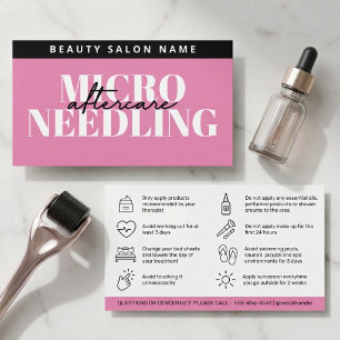 Carte De Visite Guide de soins après micro-nidling Pink Glam