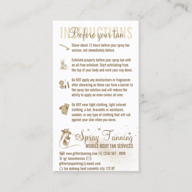 Carte De Visite Guide d'instruction de soins avant et après la bro (Devant)