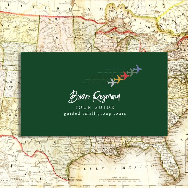 Carte De Visite Guide Touristique Touristique Vert (Créateur téléchargé)