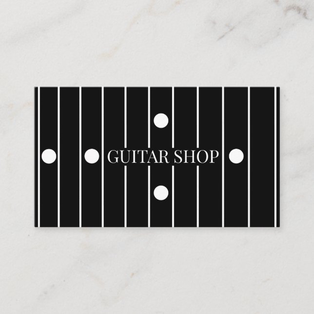 Carte De Visite Guitar Shop Luthier Ebony Fretboard Graphic Design (Devant)
