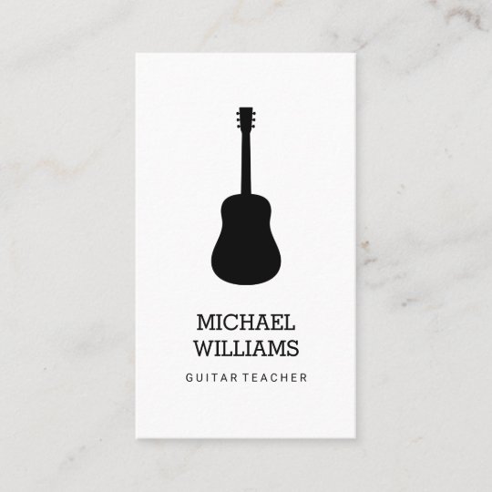 Carte De Visite Guitare Acoustique De Musicien Minimaliste Zazzle Fr
