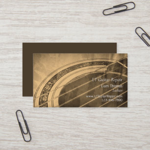 Carte De Visite Guitare acoustique personnalisée Luthier artisan