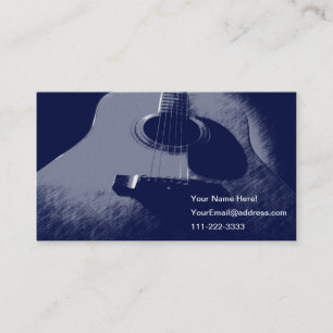 Carte De Visite Guitare bleue