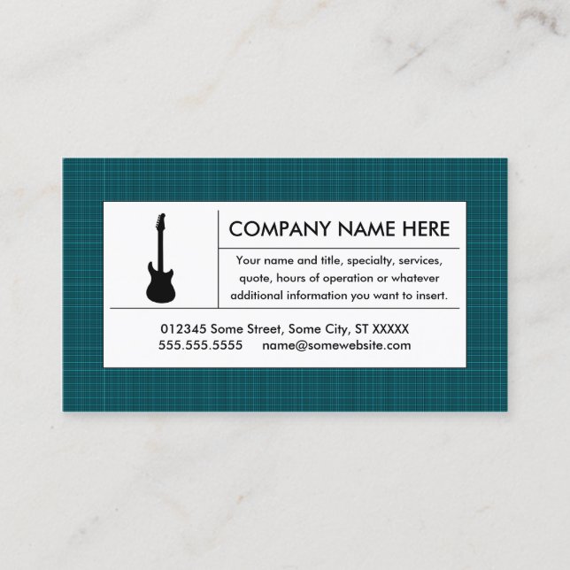Carte De Visite guitare électrique à plaid (Devant)