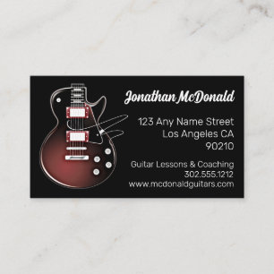 Carte De Visite Guitare Enseignant Musicien Guitariste Rock Musiqu