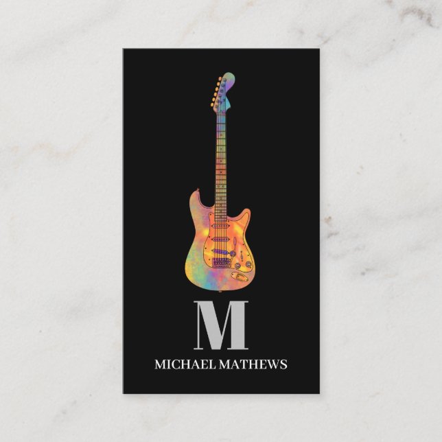 Carte De Visite Guitare enseignant sur mesure (Devant)