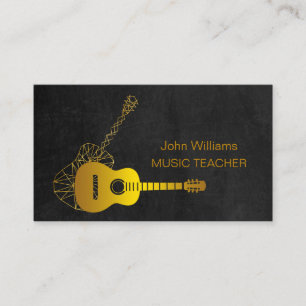 Carte De Visite Guitare Gold Music Enseignant DJ Musicien géométri