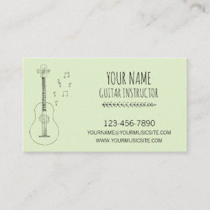 Carte De Visite Guitare Instructeur Guitariste Musicien Profession