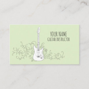 Carte De Visite Guitare Instructeur Guitariste Musicien Profession