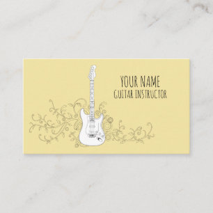 Carte De Visite Guitare Instructeur Guitariste Musicien Profession