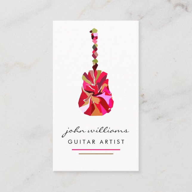 Carte De Visite Guitare Instrument Music Enseignant DJ Événement P (Devant)