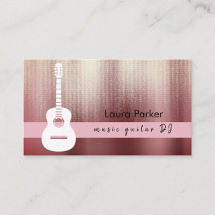 Carte De Visite Guitare Music Enseignant Rose Gold DJ Player
