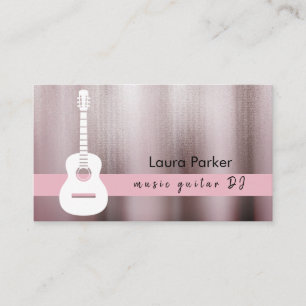 Carte De Visite Guitare Music Enseignant Rose Gold DJ Player