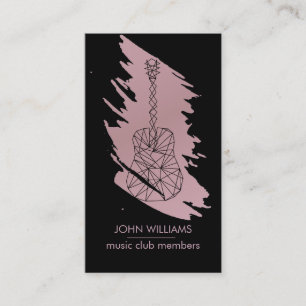 Carte De Visite Guitare Music Joueur Black Rose Gold
