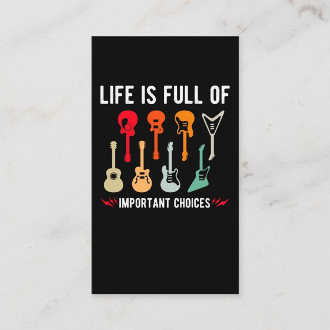 Carte De Visite Guitare musicale Amoureux Guitariste électrique ac (Devant)