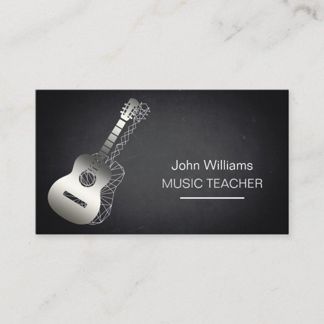 Carte De Visite Guitare Musique Enseignant DJ Joueur Musicien Géom (Devant)