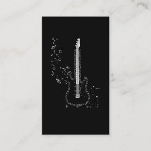 Carte De Visite Guitare Notes musicales Instrument Musicien Guitar