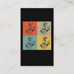 Carte De Visite Guitare rétro jouant Chat Guitariste Vintage