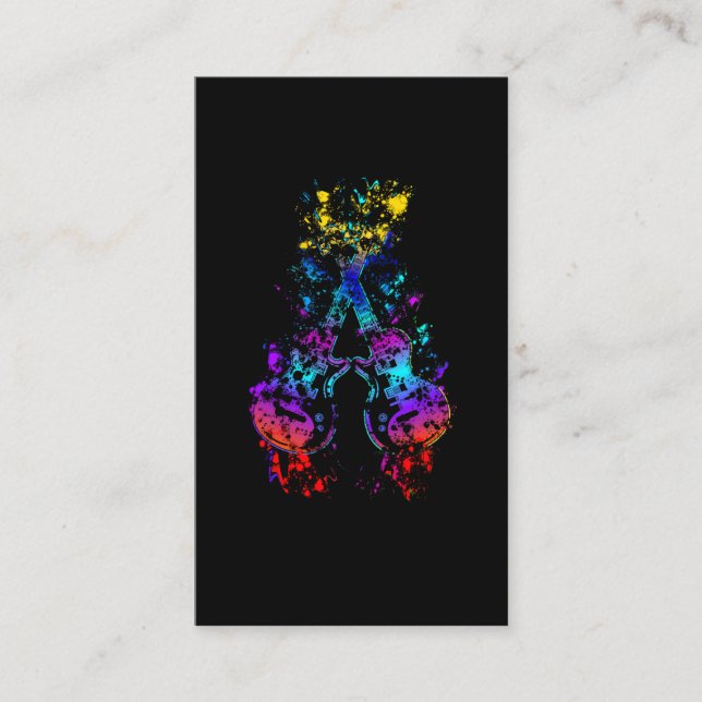 Carte De Visite Guitare Retro Rock et Roll Music Lover Guitariste (Devant)