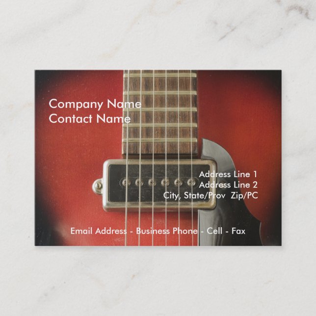Carte De Visite Guitares cardiaques (Devant)