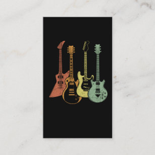 Carte De Visite Guitariste Colorful Instruments de musique Guitare