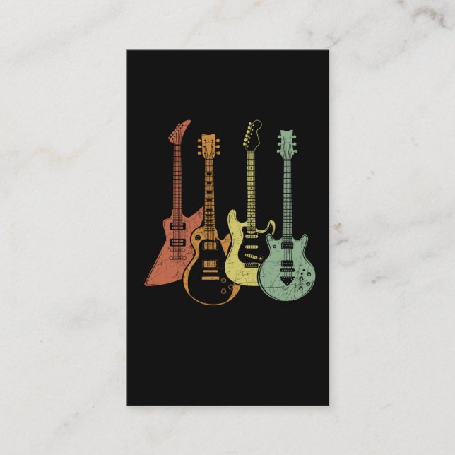 Carte De Visite Guitariste Colorful Instruments de musique Guitare (Devant)