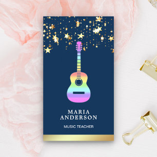 Carte De Visite Guitariste de la guitare Gold Foil Rainbow