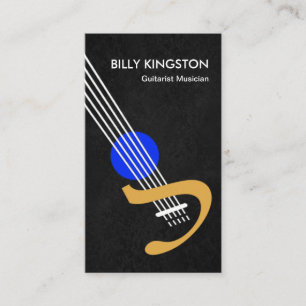 Carte De Visite Guitariste grunge gris de guitare créative