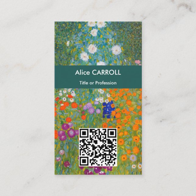Carte De Visite Gustav Klimt - Jardin des fleurs - Code QR (Devant)