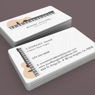 Carte De Visite Gutar Piano illustration Professeur de musique