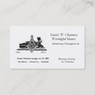 Carte De Visite GW47, loge No. de Great Western 47 GRC, Daniel W
