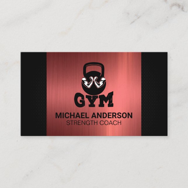 Carte De Visite Gym Flex | Logo Kettle Bell | Forme physique (Devant)