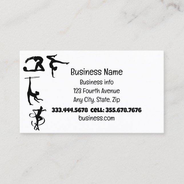 Carte De Visite Gymnastique Sport Fitness Rythmique (Devant)