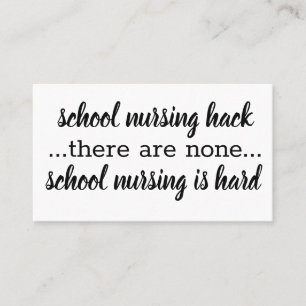 Carte De Visite Hack en soins infirmiers à l'école, petite et si