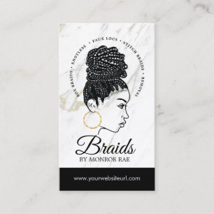 Carte De Visite Hair Braider Braiding Salon Braid Stylist 