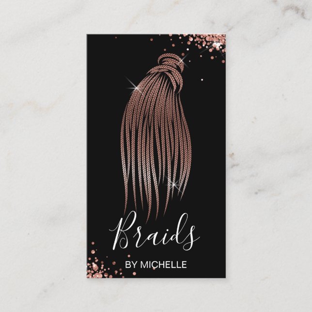 Carte De Visite Hair Braider, salon de cheveux pour Braids Busines (Devant)