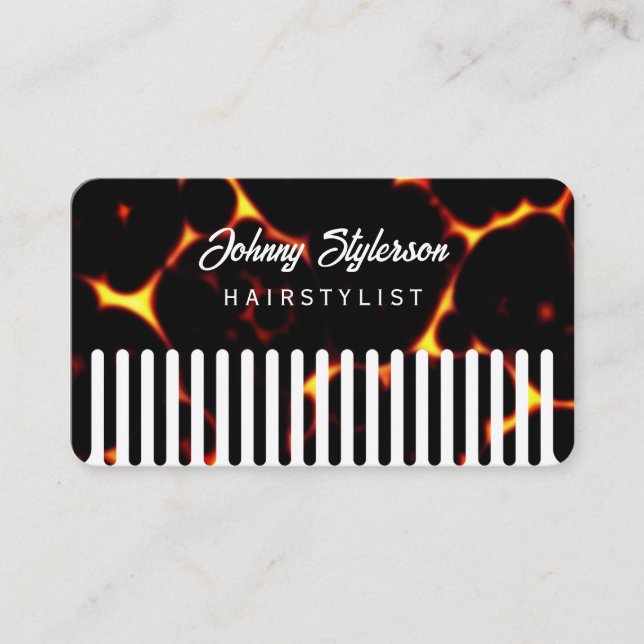 Carte De Visite Hair comb looking hairstylist (Devant)
