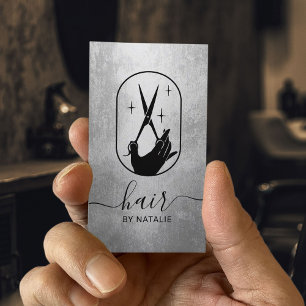 Carte De Visite Hair Styliste Cisailleur Logo Main Logo moderne Si