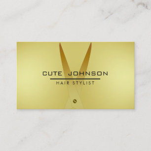 Carte De Visite Hair Stylliste Professional Fashion Gold Faux