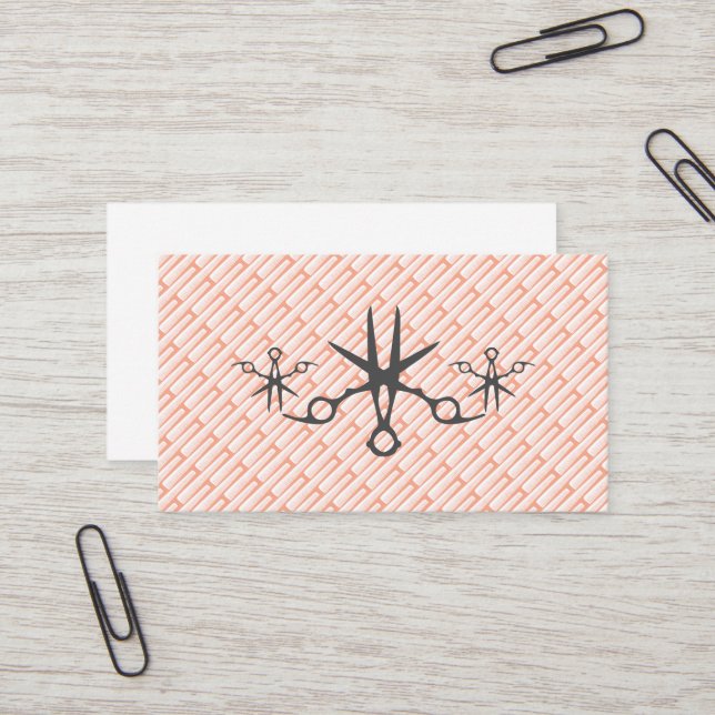Carte De Visite Hairstylist Salon Beauty Parlor Scissors & Combs (Devant/Arrière en situation)