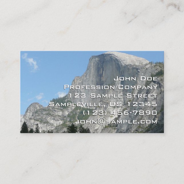 Carte De Visite Half Dome vu de côté dans le parc national de Yose (Devant)