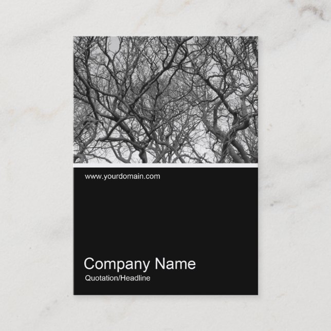 Carte De Visite Half&Half Photo 0300 - Magnolia Tree Branches B&W (Devant)